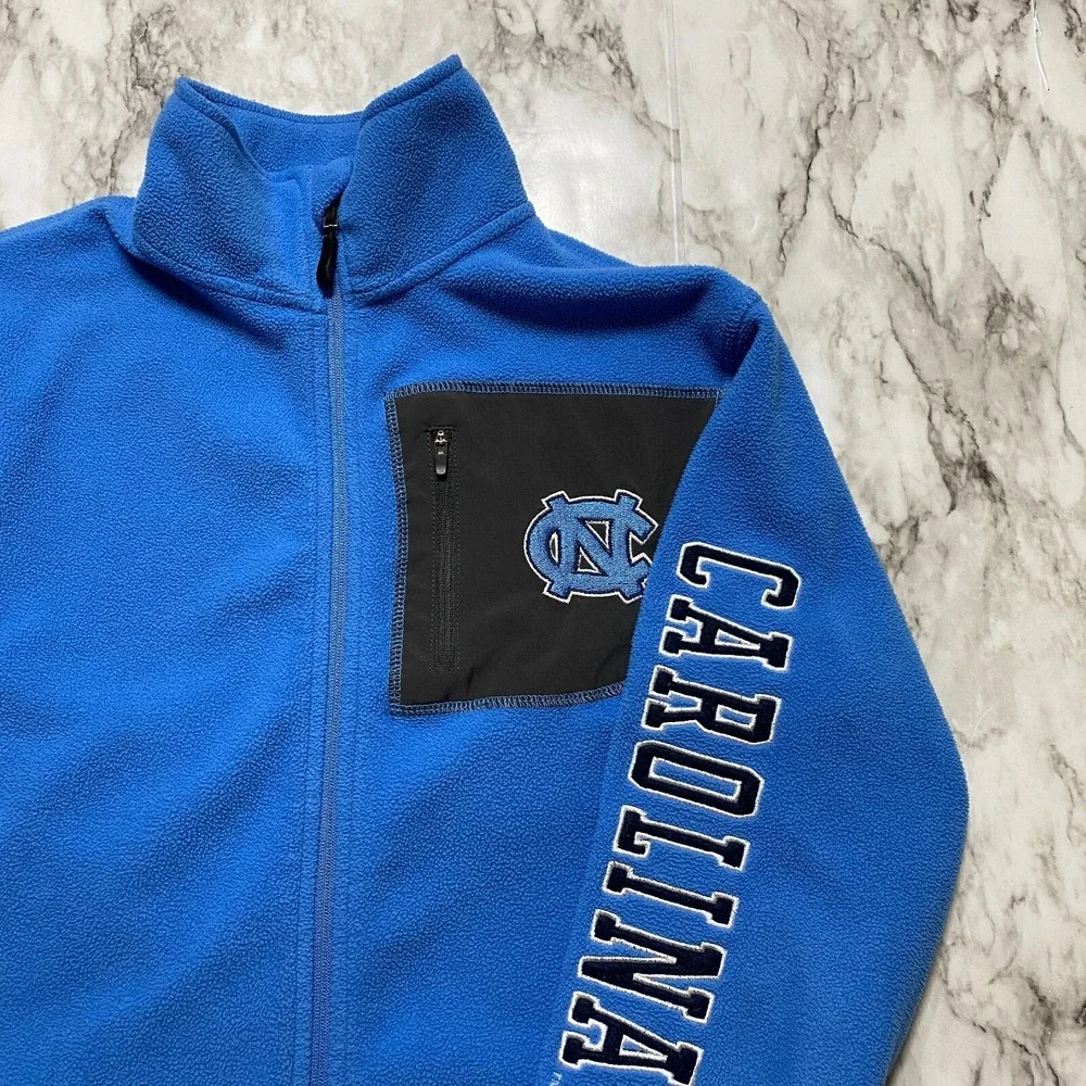 Colosseum Athletics NC University YOUTH Sweater Sz L 16-18 Blue Full Zip‎ Fleece